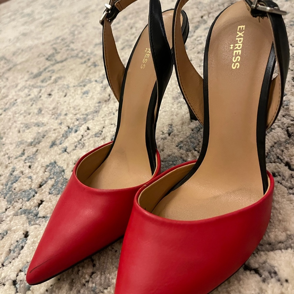 Red and black express high heels size 8